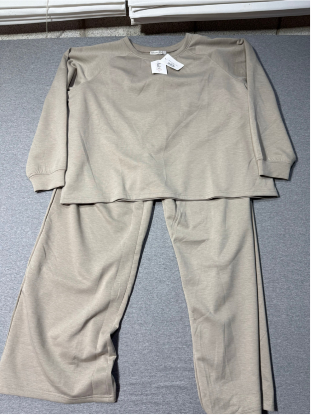 Women's Zenana Pajama Set 2X Beige